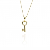 Colar Pingente de Chave Banhado em Ouro 18k - Dourado