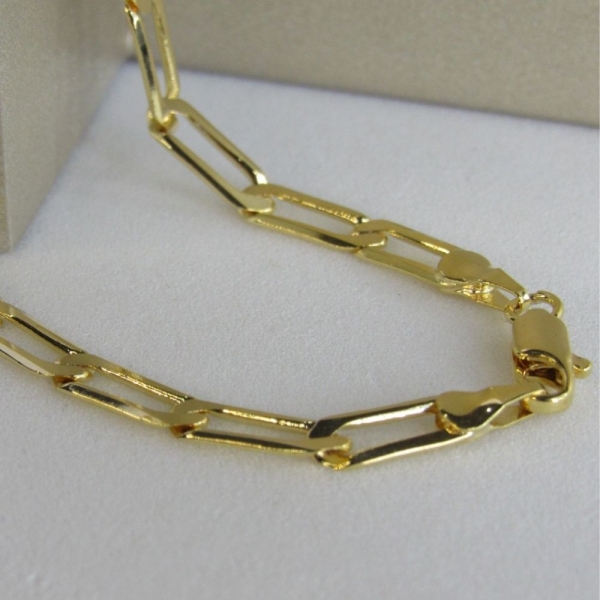 Pulseira Corrente Chapada Banhado em Ouro 18k MASCULINA - Dourado