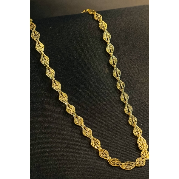 Choker com Folhas Banhado em Ouro 18k - Dourado