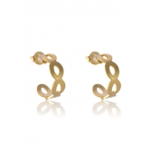 Brinco Argolinha com Vazados Ovais Banhado em Ouro 18k - Dourado