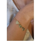 Pulseira com Chapa de Coração Banhado em Ouro 18k - Dourado