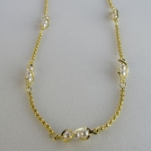 Colar com Corrente de Mini Pérolas Banhado em Ouro 18k - Dourado