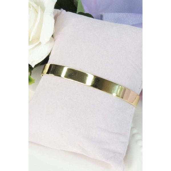 Bracelete Liso Largo Banhado em Ouro 18k - Dourado