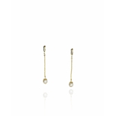 Brinco Fio Trabalhado com Perola na Ponta Banhado em Ouro 18k - Dourado