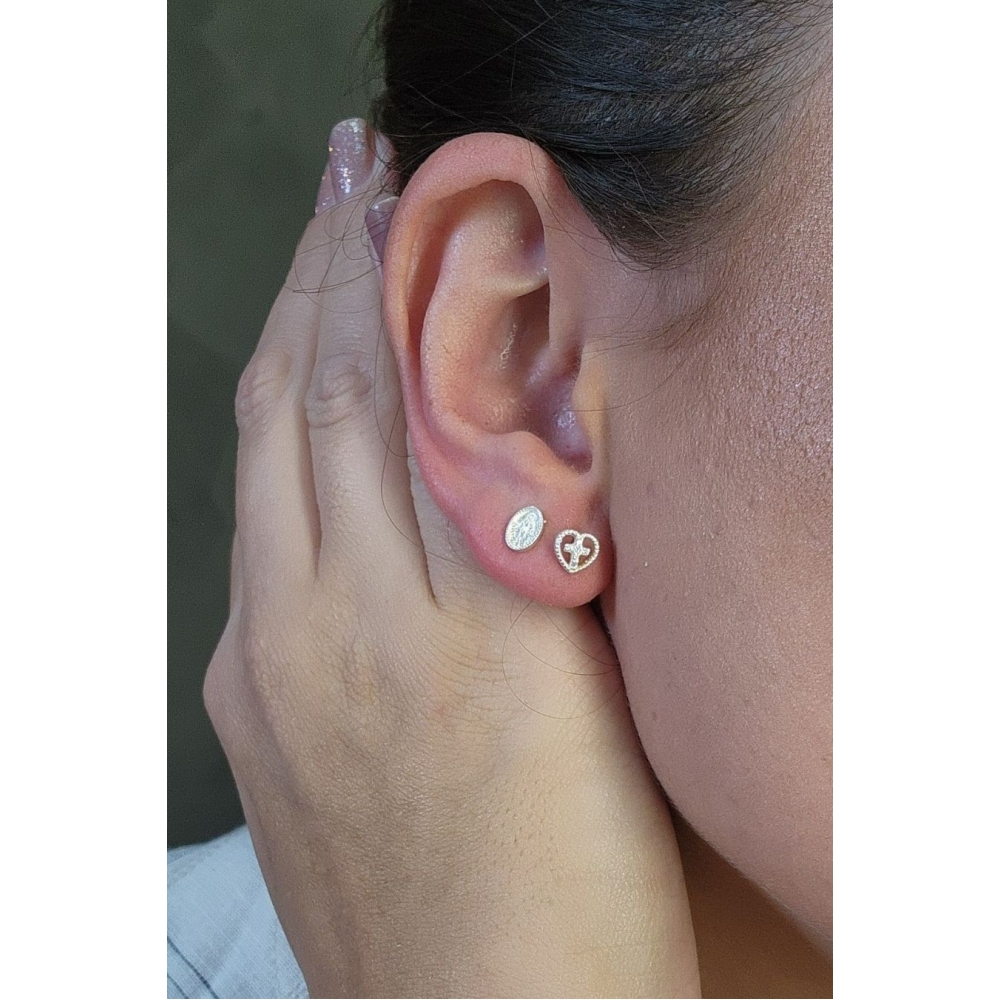 Duo Nossa Senhora da Graça e Cruz em Prata 925 - Prateado