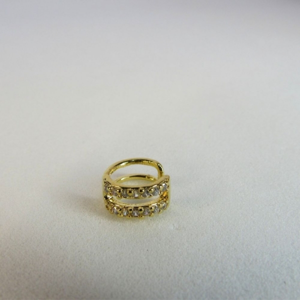 Piercing Fake Vazado com Zircônia Banhado em Ouro 18k - Dourado