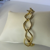 Pulseira Elo Losango Com Fecho Boia Banhado em Ouro 18k - Dourado