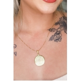Colar Medalha Pai Nosso Banhado em Ouro 18k - Dourado
