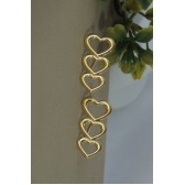 Brinco Três Corações Vazados Banhado em Ouro 18k - Dourado