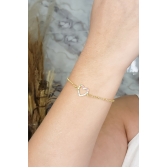 Pulseira Com Pingente De Coração Em Zircônias Coloridas Banhado em Ouro 18k - Dourado