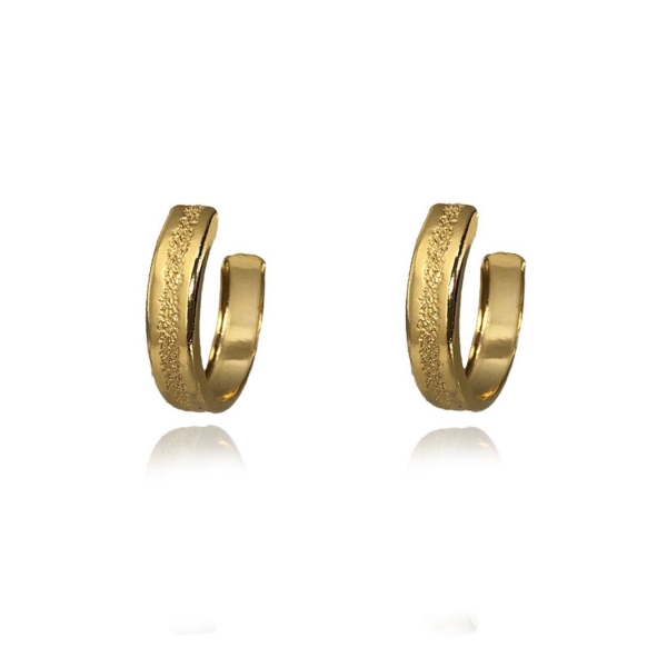 Brinco Argola Trabalhada Banhado em Ouro 18k - Dourado