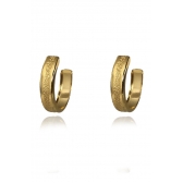 Brinco Argola Trabalhada Banhado em Ouro 18k - Dourado