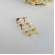 Trio de Brincos Quadrados Banhado em Ouro 18k - Dourado