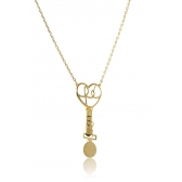 Colar com Pingente da Fé, Da Paz E Da Gratidão Banhado em Ouro 18k - Dourado