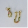 Brinco Corrente de Zircônias Coloridas Sortidas Com Zircônia na Ponta Banhado em Ouro 18k - Dourado