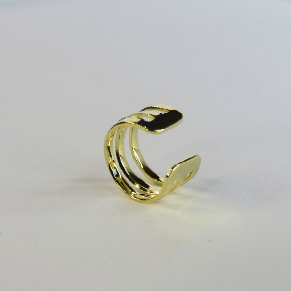 Piercing Três Fios Banhado em Ouro 18k - Dourado