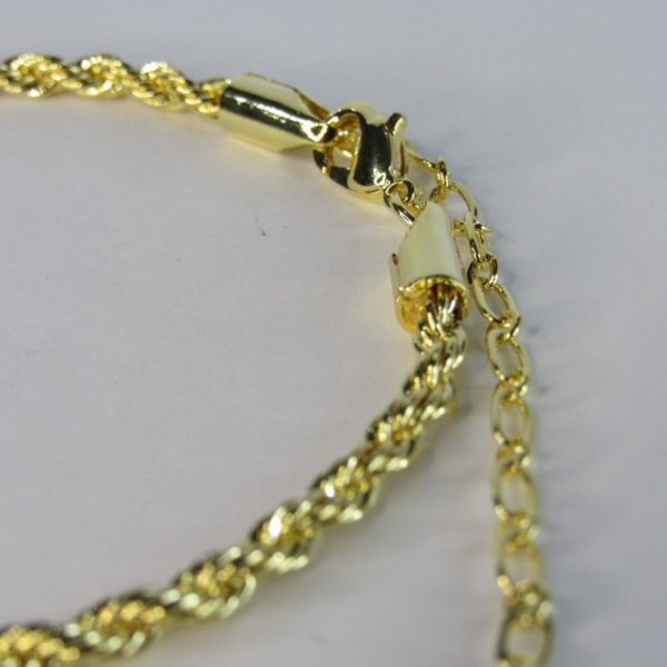 Pulseira Cordão Baiano 3,0 Banhado em Ouro 18k - Dourado