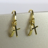 Brinco Argolinha com Cruz Banhado em Ouro 18k - Dourado