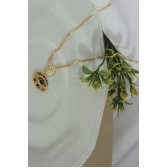 Colar Pingente Olho Grego com Zircônia Multicolor Banhado em Ouro 18k - Dourado