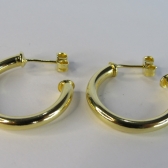 Brinco Argola Grossa Pequena Banhado em Ouro 18k - Dourado