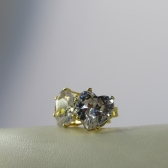 Brinco Zircônias de Coração Grande Banhado em Ouro 18k - Dourado