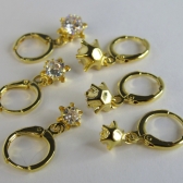 Trio Argolinha Estrelinha de Zircônia Banhado em Ouro 18k - Dourado