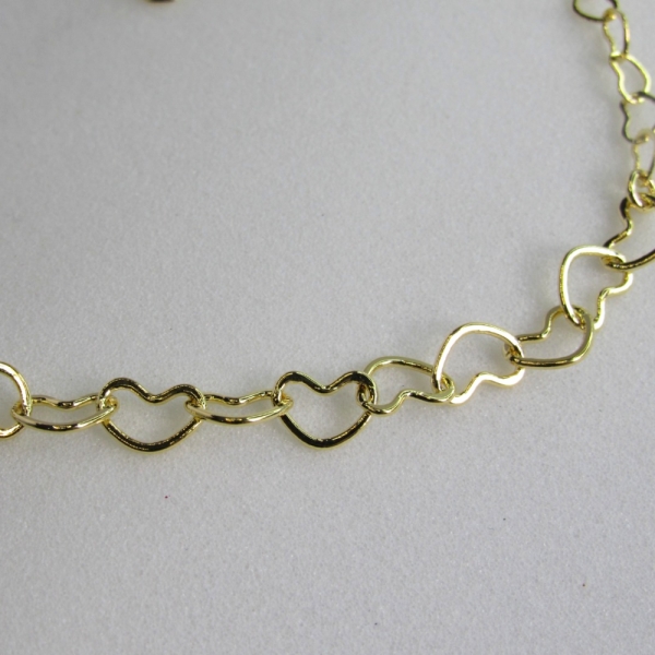 Tornozeleira com Corrente de Corações Pequenos Banhado em Ouro 18k - Dourado