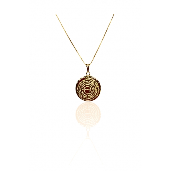 Colar Medalha Pai Nosso Banhado em Ouro 18k - Dourado