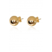 Brinco de Bola Lisa Banhado em Ouro 18k - Dourado