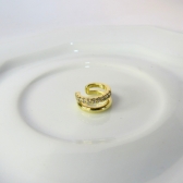 Piercing Fake Duas Tiras Lisa e Outra com Zircônias Banhado em Ouro 18k