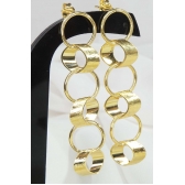 Brinco Grande de Círculos Interligados Banhado em Ouro 18k - Dourado