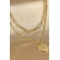 Colar Duplo com Coração Banhado em Ouro 18k - Dourado