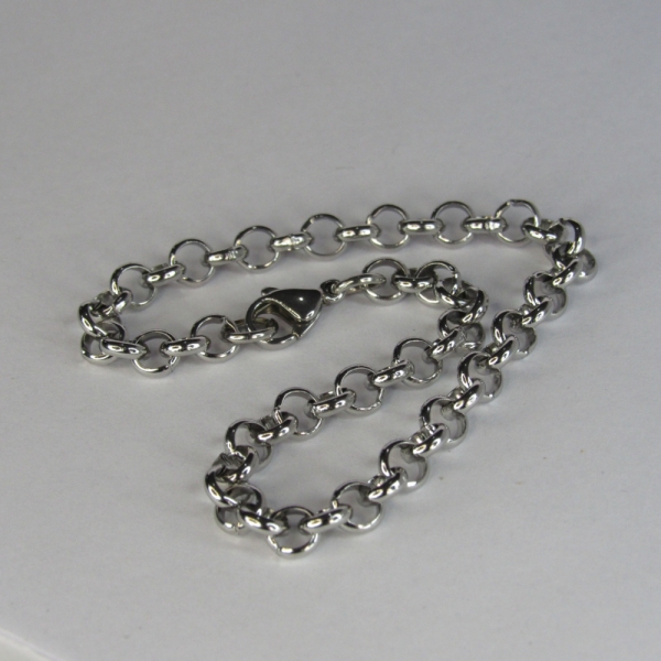 Pulseira Elo Português feita em Aço Inoxidável MASCULINA - Prateado