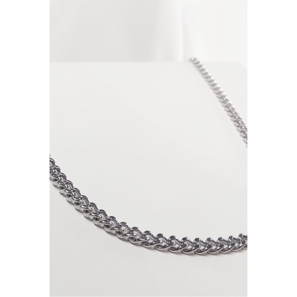 Colar Corrente Grumet 5mm Aço Inox MASCULINO - Prateado