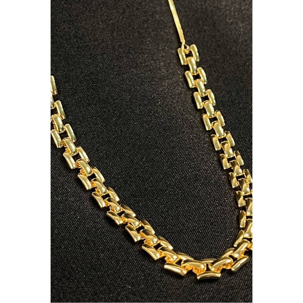 Colar Corrente de Relógio Banhado em Ouro 18k - Dourado