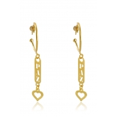 Brinco Argola Médio com Pingente Esotéricos Banhado em Ouro 18k - Dourado