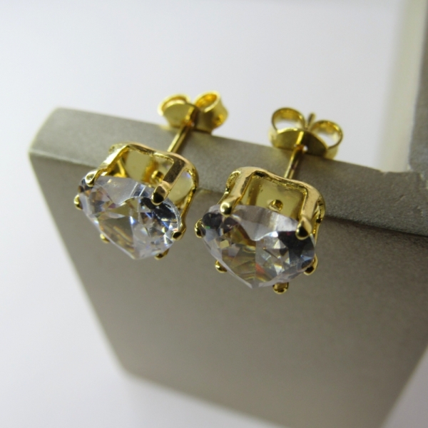 Brinco Zircônias de Coração Grande Banhado em Ouro 18k - Dourado