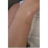 Pulseira Cordão Baiano 3,0 Banhado em Ouro 18k - Dourado