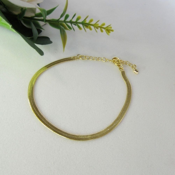 Pulseira Fita Banhado em Ouro 18k - Dourado