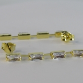 Brinco Corrente de Zircônias Banhado em Ouro 18k - Dourado