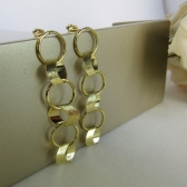 Brinco Grande de Círculos Interligados Banhado em Ouro 18k - Dourado