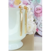 Brinco de Fita com Zircônia Banhado em Ouro 18k - Dourado