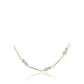 Colar Choker com Mini Pérolas na Corrente Banhado em Ouro 18k - Dourado