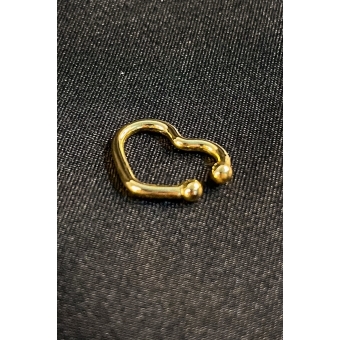 Piercing Fake Forma de Coração Banhado em Ouro 18k