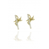 Brinco Fé com Zircônias Banhado em Ouro 18k - Dourado