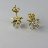 Brinco Estrela Grande com Zircônia Banhado em Ouro 18k - Dourado