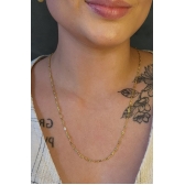Colar Cumprido com Mini Elos Banhado em Ouro 18k - Dourado