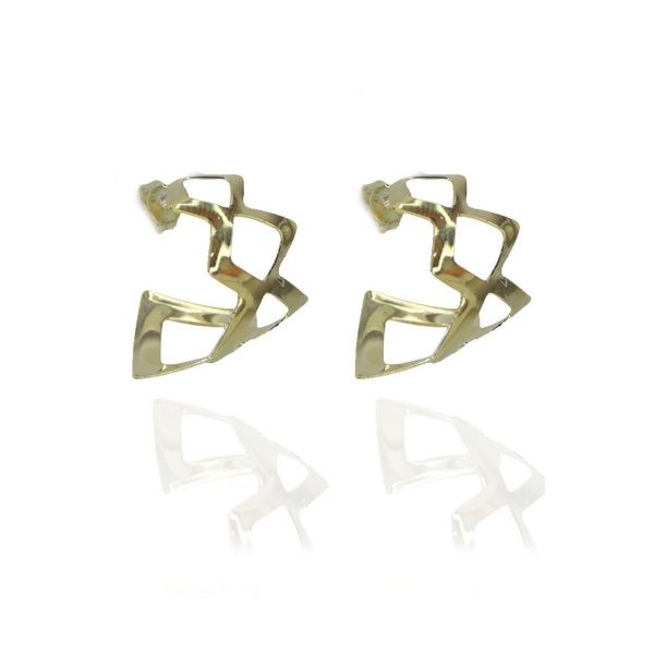 Brinco Argola de Losango Banhado em Ouro 18k - Dourado