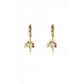 Brinco Argolinha De Árvore da Vida Banhado em Ouro 18k - Dourado