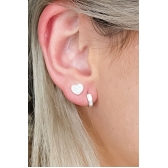 Brinco de Coração com Micro Zircônias em Prata 925 - Prateado